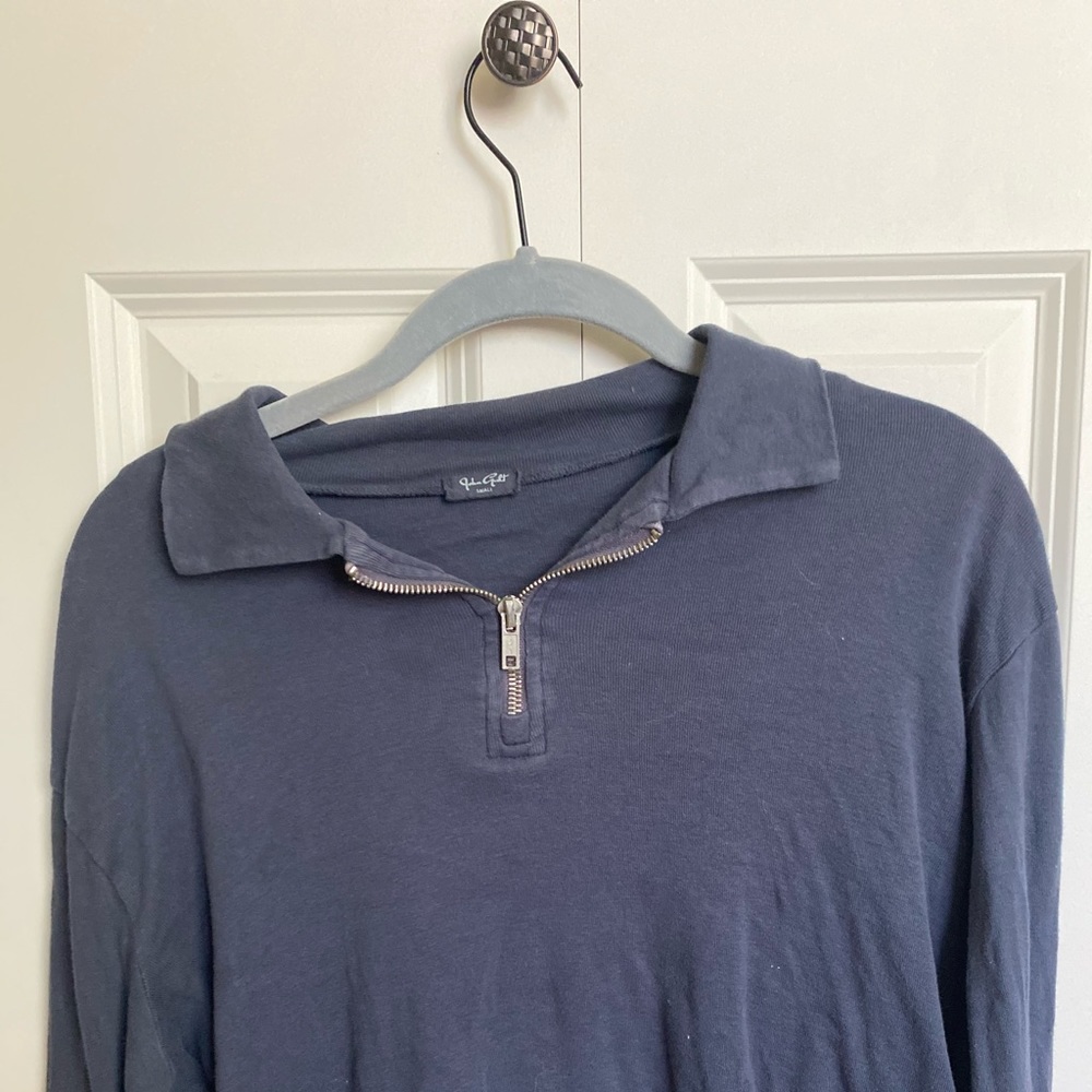 Brandy Melville/john galt cropped navy quarter zip